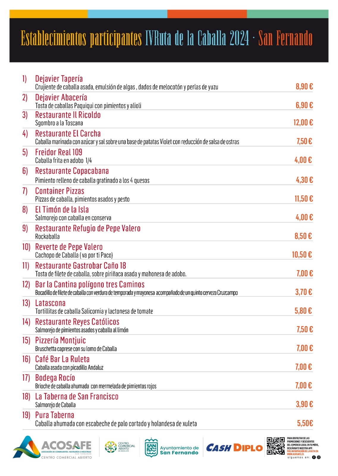 19 `participantes que ofrecen lo mejor de sus fogones en esta fantástica Ruta de la Caballa.